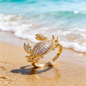 Crab Ring 14 Karat Gold Plated